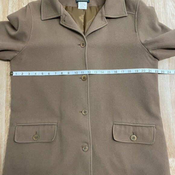 HARVE BENARD COAT PEACOAT BUTTON UP WOMENS SIZE 12 WOOL BLEND LINED CAMEL BROWN - Picture 7 of 9